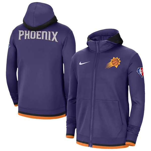 Men's Phoenix Suns Purple 75th Anniversary Performance Showtime Full-Zip Hoodie Jacket